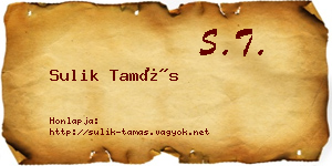 Sulik Tamás névjegykártya